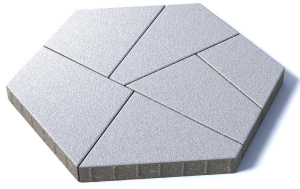 Тротуарная плитка Мозаика, 80 мм, мрамор, белый